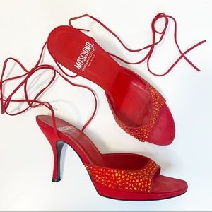 Moschino Red Heels with Embellishments